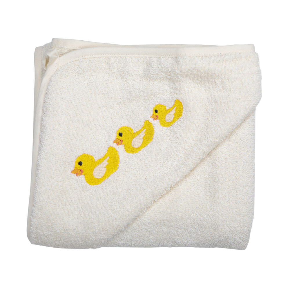 Junior Joy Cream Embroidered Baby Hooded Towel